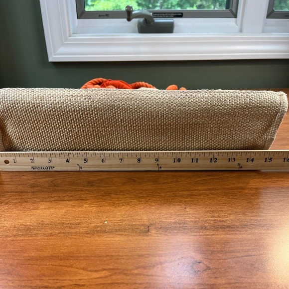 Escada Ivory Tote with Orange Trim and Handles - Picture 8 of 15